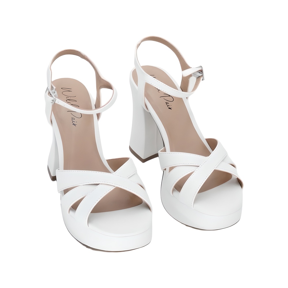 Wild Pair Womens Reemii Platform Sandal White Size 7M - Picture 1 of 6